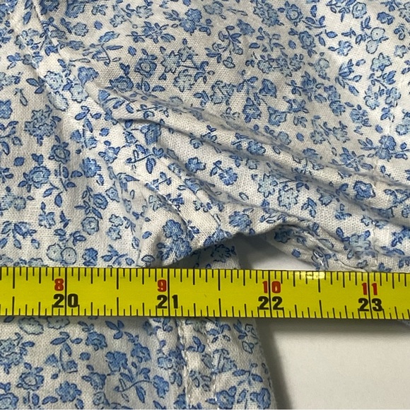 Hope & Henry Blue Floral Linen Blend Casual Button Up Shirt Boys Size Large - Picture 8 of 15